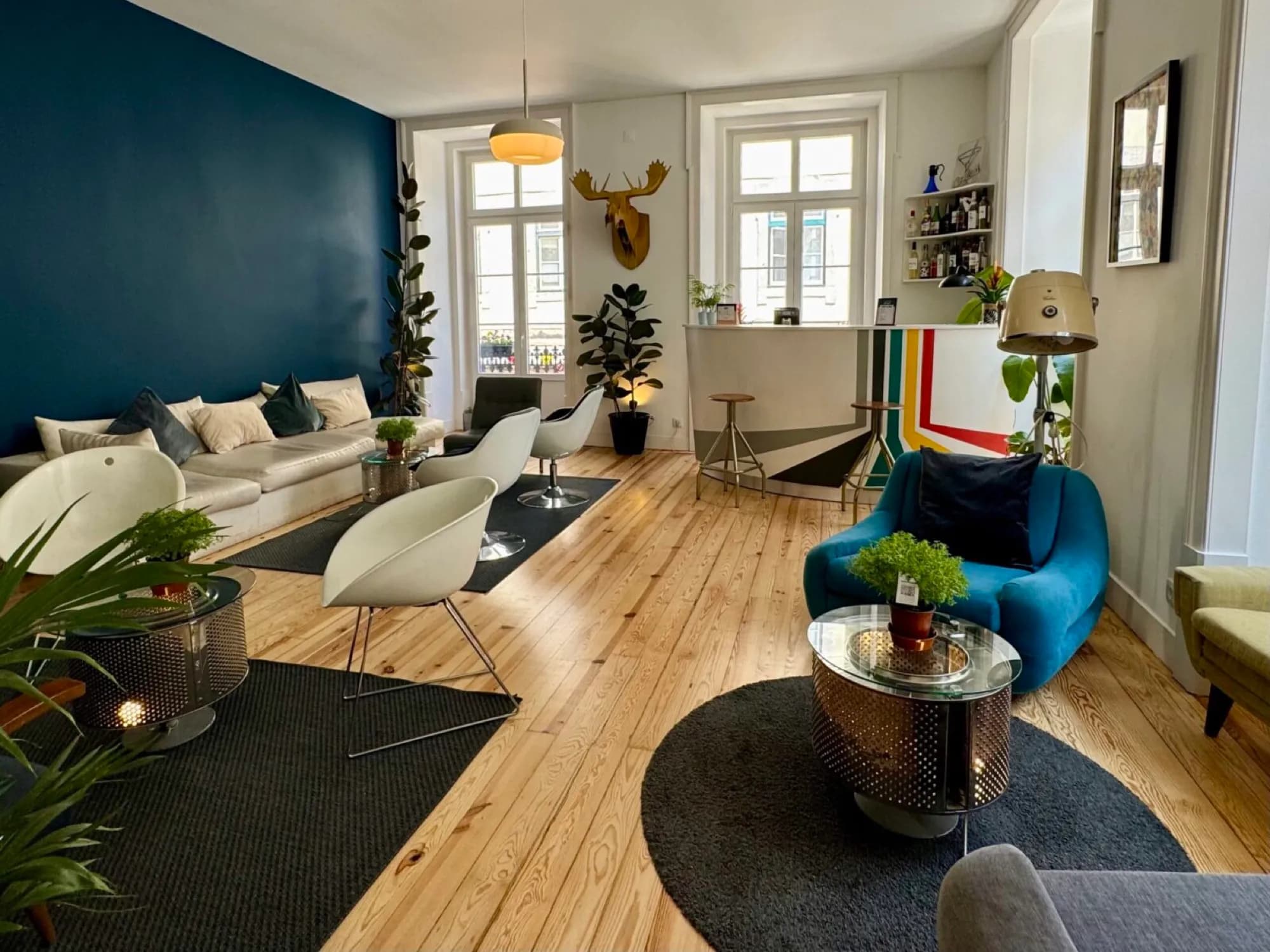 The hostel social lounge